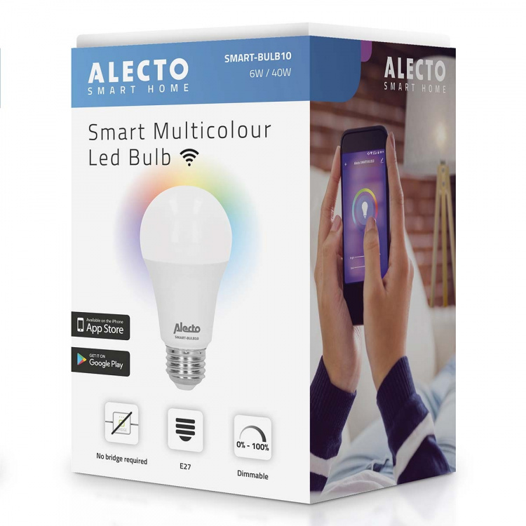 Alecto Smart LED-farvelampe med Wi-Fi Alecto Smart LED-farvelampe med Wi-Fi