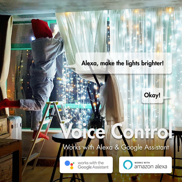 LogiLink RGB-ljusslinga med fjärrkontroll och WiFi Tuya IP65 5 m LogiLink RGB-ljusslinga med fjärrkontroll och WiFi Tuya IP65 5 m