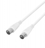 DELTACO Antenna cable, 75 Ohm nickel-plated connectors, 2m, white