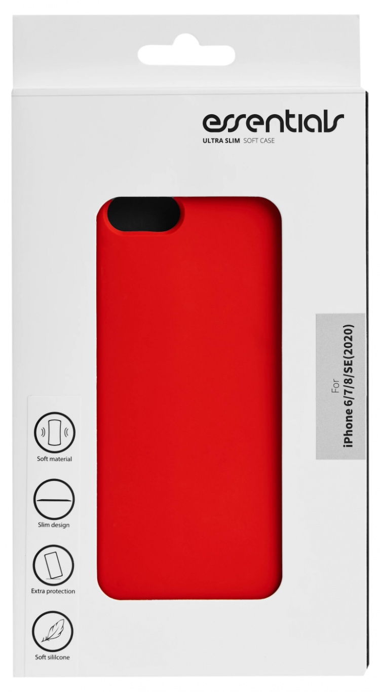 Essentials iPhone 6/7/8/SE (2020/2022) silicone back cov, Red