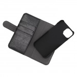 Essentials iPhone 13/14 PU wallet, detach, 3 card, Black