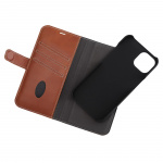 Essentials iPhone 13/14 Leather wallet, detachable,Brown
