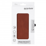 Essentials iPhone 13/14 Leather wallet, detachable,Brown