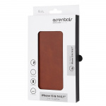 Essentials iPhone 13/14 Leather wallet, detachable,Brown