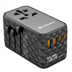 Verbatim UTA-06 GaN III Universal Travel Adapter with 2 x USB-C PD