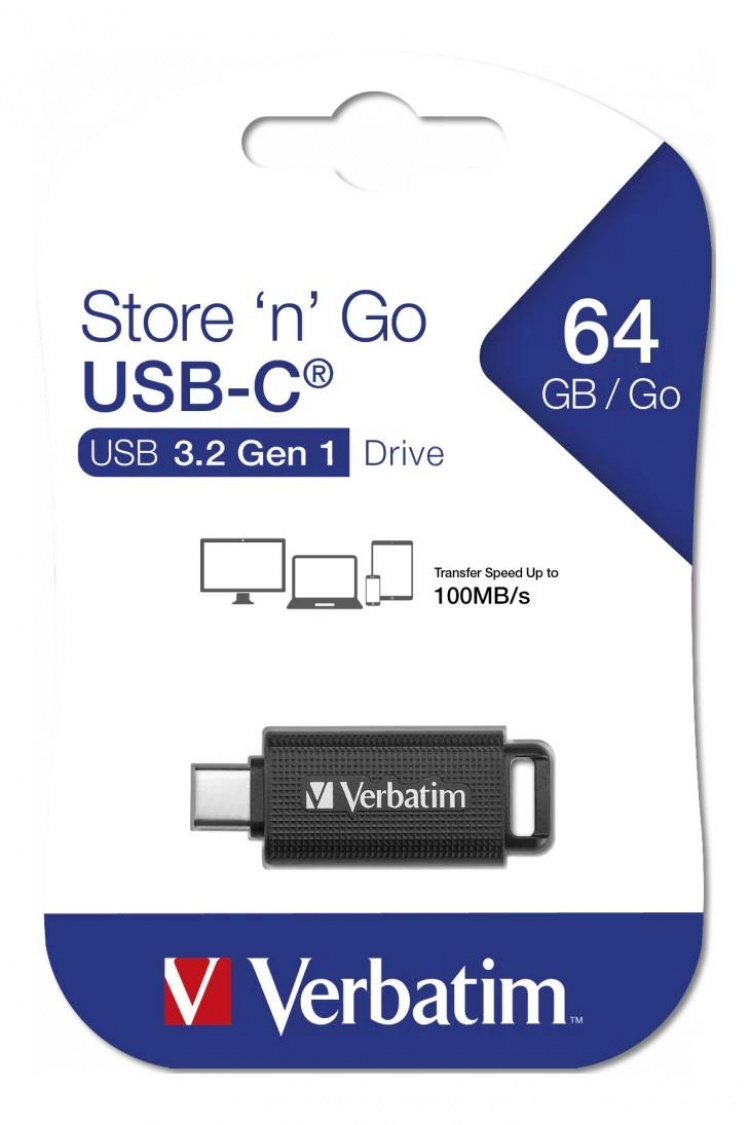 Verbatim USB Drive 3.2 Gen 1 64GB Retractable USB-C