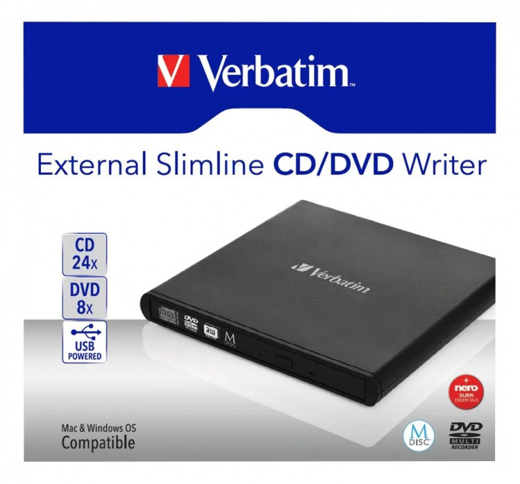 Verbatim Mobile DVD ReWriter USB 2.0 black