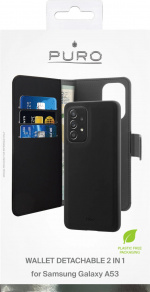 Puro Samsung Galaxy A53 5G Wallet Detachable, black