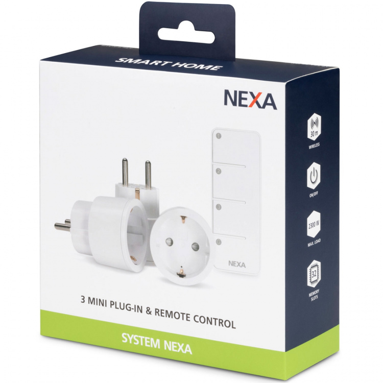 Nexa MYCR-2/SET 3 x miniplugin På/Av inkl fjärrkontroll