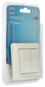 Nordic Quality ELKO 2 x 1 poll Installation switch 16A / 250V, IP20, Flush