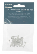Nordic Quality Kabelklipps platt 2x4mm, Neutral, 25 st