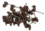 Nordic Quality Kabelklipps 3x5mm, Brun, 25 st