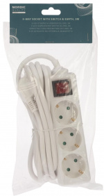 Nordic Quality 3-vägs kontakt m/brytare+jord, 3m