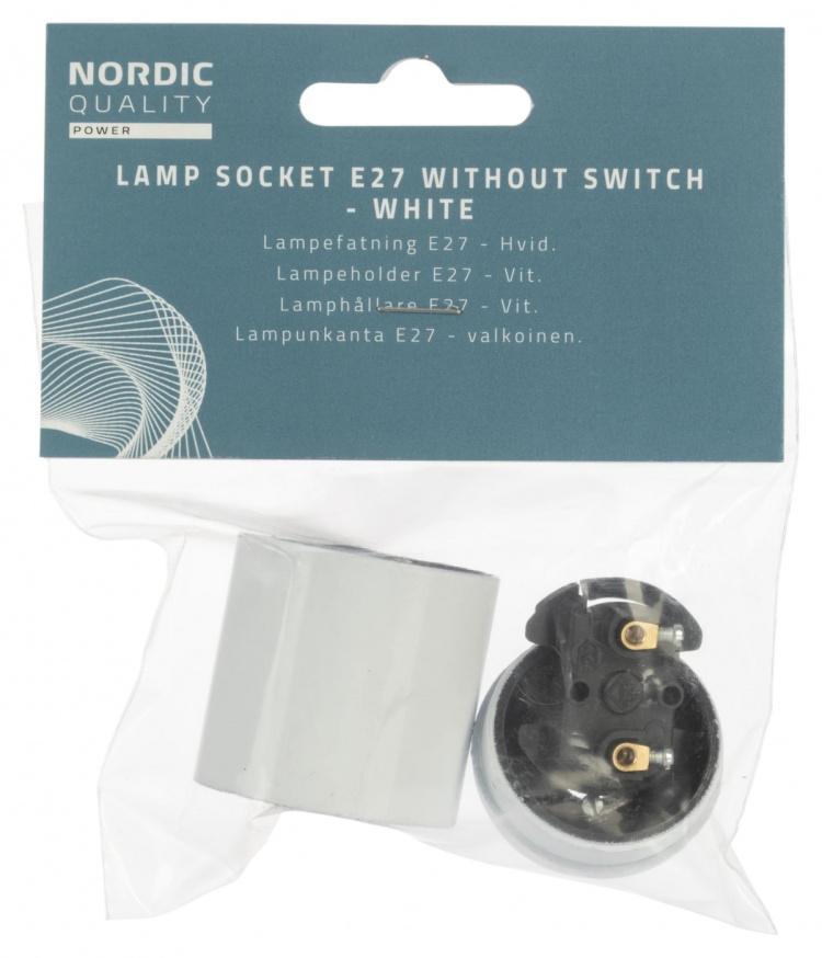 Nordic Quality Lampsockel E27, Vit