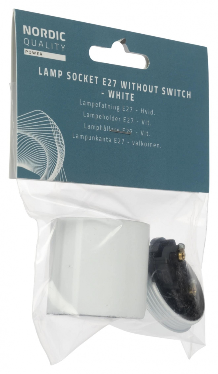 Nordic Quality Lampsockel E27, Vit