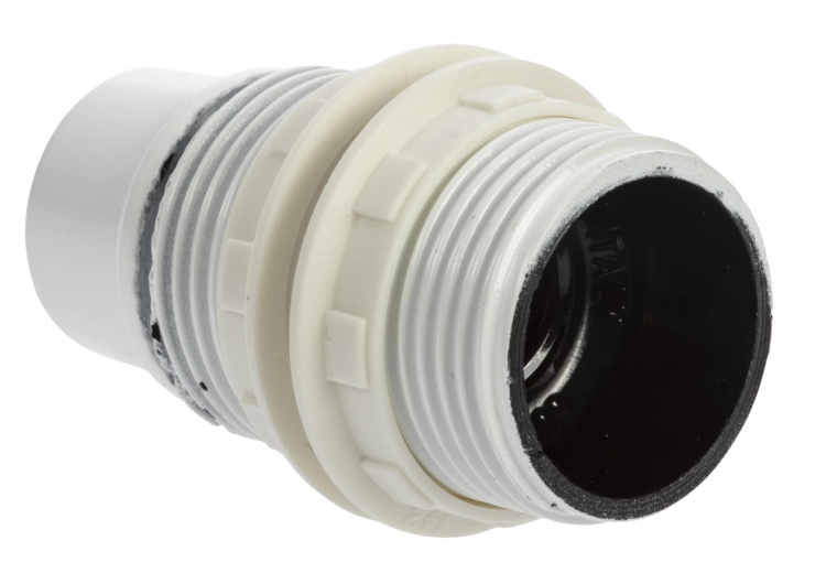 Nordic Quality Lampsockel E14 med lampskärmsring, Vit