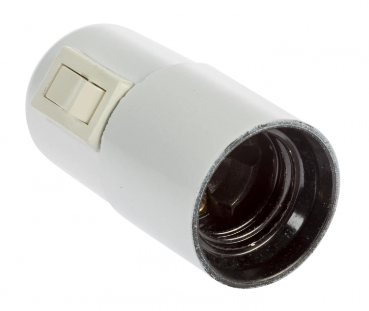 Nordic Quality Lampsockel E27 med brytare, Vit