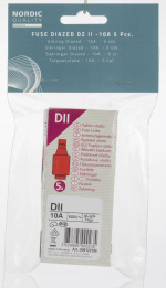 Nordic Quality Diazed DZ II fuses, 10A, 5 pcs