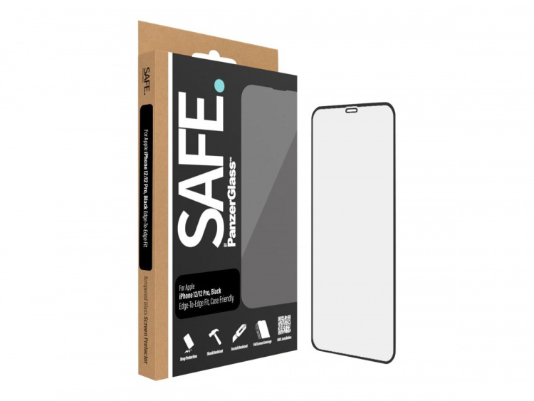 PanzerGlass SAFE. by PanzerGlass Skærmbeskytter Sort Transparent Apple iPhone 12, 12 Pro