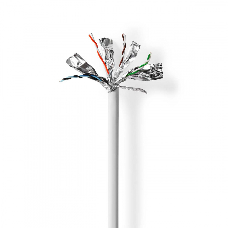 Nedis Netværkskabel Roll | CAT6 | Solid | SF/UTP | CCA | 100.0 m | Indendørs | Runde | PVC | Grå | Trækboks