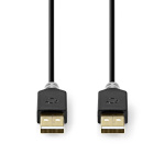Nedis USB-kabel | USB 2.0 | USB-A Han | USB-A Han | 480 Mbps | Guldplateret | 2.00 m | Runde | PVC | Antracit | Box