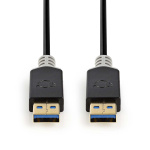 Nedis USB-kabel | USB 3.2 Gen 1 | USB-A Han | USB-A Han | 5 Gbps | Guldplateret | 2.00 m | Runde | PVC | Antracit | Box