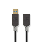 Nedis USB-kabel | USB 3.2 Gen 1 | USB-A Han | USB-A Hun | 5 Gbps | Guldplateret | 2.00 m | Runde | PVC | Antracit | Box