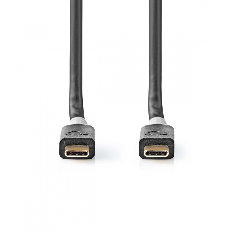 Nedis USB-kabel | USB 3.2 Gen 2x2 | USB-C™ Han | USB-C™ Han | 100 W | 4K@60Hz | 20 Gbps | Guldplateret | 2.00 m | Runde | PVC | Sølv | Box