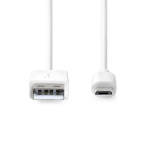 Nedis USB-kabel | USB 2.0 | USB-A Han | USB Micro-B han | 480 Mbps | Nikkelplateret | 1.00 m | Runde | PVC | Hvid | Box