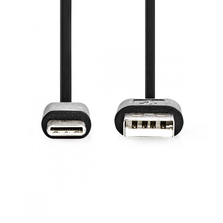 Nedis USB-kabel | USB 2.0 | USB-A Han | USB-C™ Han | 60 W | 480 Mbps | Nikkelplateret | 1.00 m | Runde | PVC | Sort | Box