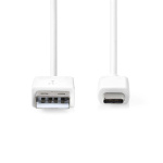 Nedis USB-kabel | USB 2.0 | USB-A Han | USB-C™ Han | 60 W | 480 Mbps | Nikkelplateret | 1.00 m | Runde | PVC | Hvid | Box