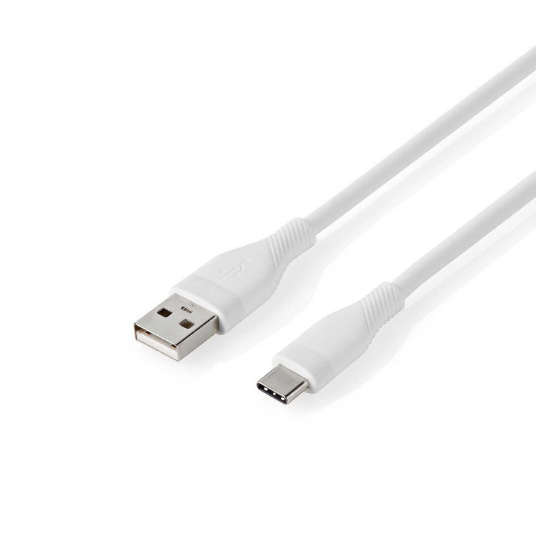 Nedis USB-kabel | USB 2.0 | USB-A Han | USB-C™ Han | 15 W | 480 Mbps | Nikkelplateret | 1.50 m | Runde | Silikone | Hvid | Box