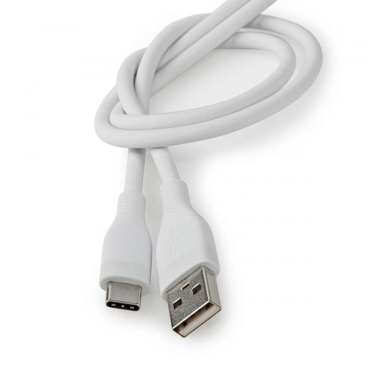 Nedis USB-kabel | USB 2.0 | USB-A Han | USB-C™ Han | 15 W | 480 Mbps | Nikkelplateret | 1.50 m | Runde | Silikone | Hvid | Box