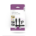 Nedis USB-kabel | USB 3.2 Gen 1 | USB-C™ Han | USB-C™ Han | 60 W | 4K@30Hz | 5 Gbps | Nikkelplateret | 1.50 m | Runde | Silikone | Sort | Box