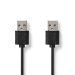 Nedis USB-kabel | USB 2.0 | USB-A Han | USB-A Han | 480 Mbps | Nikkelplateret | 2.00 m | Runde | PVC | Sort | Label