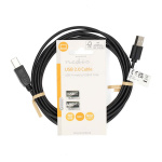 Nedis USB-kabel | USB 2.0 | USB-A Han | USB-B han | 480 Mbps | Nikkelplateret | 3.00 m | Runde | PVC | Sort | Label