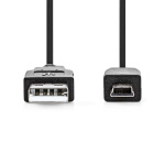 Nedis USB-kabel | USB 2.0 | USB-A Han | USB Mini-B 5-pins han | 480 Mbps | Nikkelplateret | 1.00 m | Runde | PVC | Sort | Label
