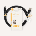 Nedis USB-kabel | USB 2.0 | USB-A Han | Mini 5-Pin Han | 480 Mbps | Nikkelplateret | 2.00 m | Runde | PVC | Sort | Label