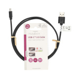 Nedis USB-kabel | USB 2.0 | USB-A Han | USB-C™ Han | 5 W | 480 Mbps | Nikkelplateret | 1.00 m | Runde | PVC | Sort | Label