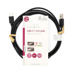 Nedis USB-kabel | USB 2.0 | USB-A Han | USB-C™ Han | 5 W | 480 Mbps | Nikkelplateret | 2.00 m | Runde | PVC | Sort | Label