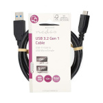 Nedis USB-kabel | USB 3.2 Gen 1 | USB-A Han | USB Micro-B han | 5 Gbps | Nikkelplateret | 1.00 m | Runde | PVC | Sort | Label