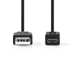 Nedis USB-kabel | USB 2.0 | USB-A Han | USB Micro-A | 480 Mbps | Nikkelplateret | 2.00 m | Runde | PVC | Sort | Plastikpose