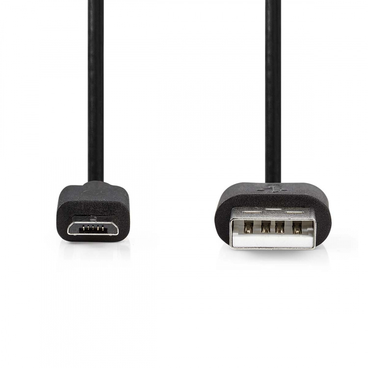 Nedis USB-kabel | USB 2.0 | USB-A Han | USB Micro-B han | 9 W | 480 Mbps | Nikkelplateret | 5.00 m | Runde | PVC | Sort | Konvolut