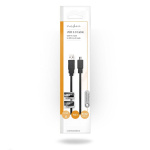 Nedis USB-kabel | USB 2.0 | USB-A Han | USB Micro-B han | 480 Mbps | Nikkelplateret | 1.00 m | Fladt | PVC | Sort | Konvolut