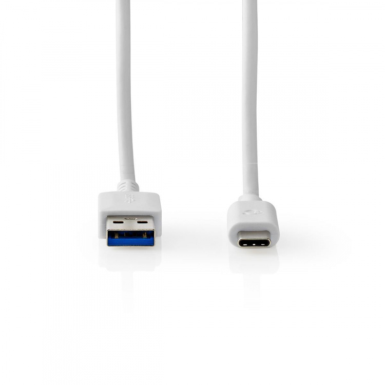 Nedis USB-kabel | USB 3.2 Gen 1 | USB-A Han | USB-C™ Han | 60 W | 5 Gbps | Nikkelplateret | 2.00 m | Runde | PVC | Hvid | Box
