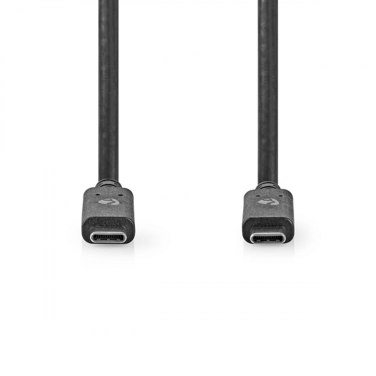 Nedis USB-kabel | USB 3.2 Gen 2 | USB-C™ Han | USB-C™ Han | 100 W | 4K@60Hz | 10 Gbps | Nikkelplateret | 1.00 m | Runde | PVC | Sort | Box