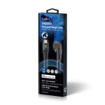 Nedis USB-kabel | USB 2.0 | Apple Lightning 8-pin | USB-C™ Han | 60 W | 480 Mbps | Nikkelplateret | 1.00 m | Runde | Flettet / Nylon | Blå / Sort | Cover Window Box