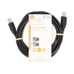 Nedis USB-kabel | USB 2.0 | USB-A Han | USB-A Han | 480 Mbps | Nikkelplateret | 3.00 m | Runde | PVC | Sort | Label