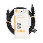 Nedis USB-kabel | USB 2.0 | USB-A Han | USB Mini-B 5-pins han | 480 Mbps | Nikkelplateret | 3.00 m | Runde | PVC | Sort | Label