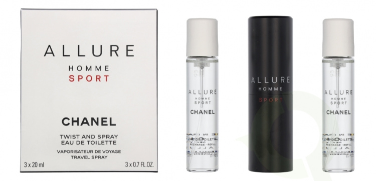 Chanel Allure Homme Sport Giftset 60 ml 2x Edt Spray Refill 20Ml/ 1 Edt Spray 20ML